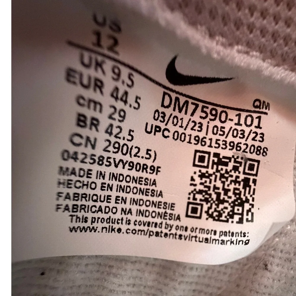 Amputee‎ Nike Court Single Left Sneaker Women's Size 12 White Leather 0383